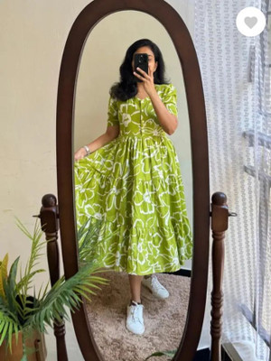 Shivsankar Flared/A-line Gown(Green)