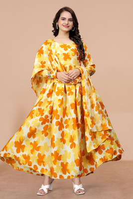 YAGNAM FAB Flared/A-line Gown(Yellow)