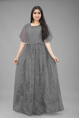 3Buddy Fashion Flared/A-line Gown(Grey)
