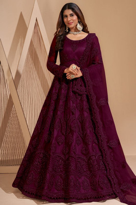 Julee Flared/A-line Gown(Purple, Multicolor)