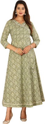 K.T. ENTERPRISES Anarkali Gown(Green)