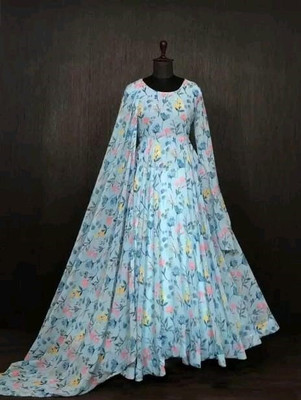 REVA ENTERPRISE Anarkali Gown(Light Blue)