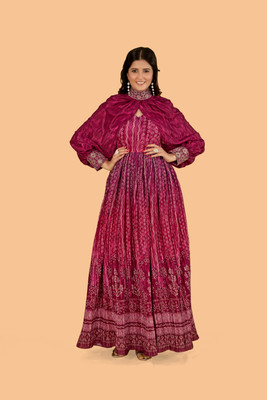 Odd by chansi Trendz Flared/A-line Gown(Pink)