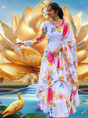 Pramukh Darshan Export Anarkali Gown(White)