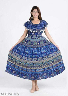 Outerwear Anarkali Gown(Blue)