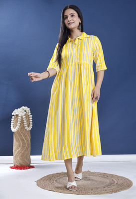 Ramanandan Creation Anarkali Gown(Yellow)