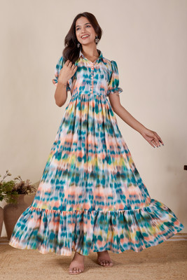 StyleWears Flared/A-line Gown(Multicolor)
