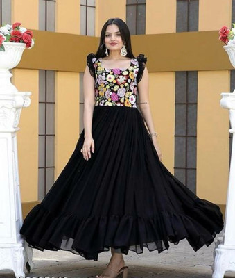 VIMURA FASHION Flared/A-line Gown(Black)