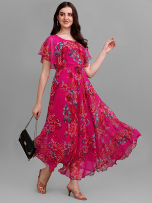 Fashion2wear Anarkali Gown(Pink)