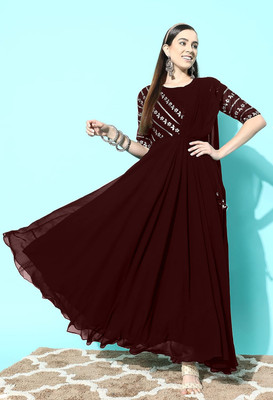 SANCIA Flared/A-line Gown(Brown)