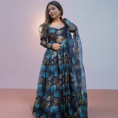 Gargi Impex Anarkali Gown(Multicolor)