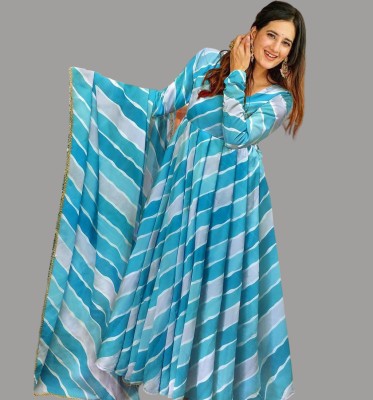 KROOZ Anarkali Gown(Light Blue)