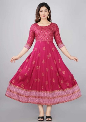 SATVEER FASHION Anarkali Gown(Pink)