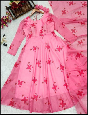 REVA ENTERPRISE Anarkali Gown(Pink)