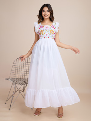 SINCERO Anarkali Gown(White)