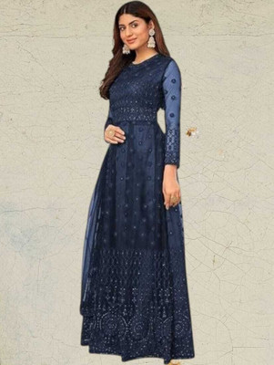 Beautypiie Anarkali Gown(Blue)