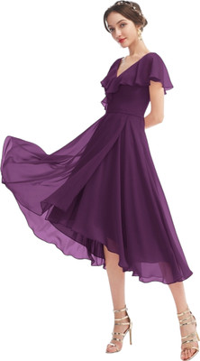 SANIRA Flared/A-line Gown(Purple)