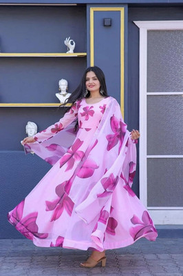 Marutilifestyle Flared/A-line Gown(Pink)