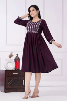 laxmi creation Women Embroidered A-line Kurta(Multicolor)