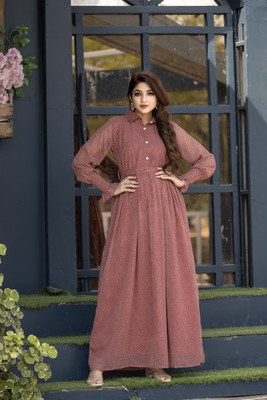SARINKU Anarkali Gown(Pink)