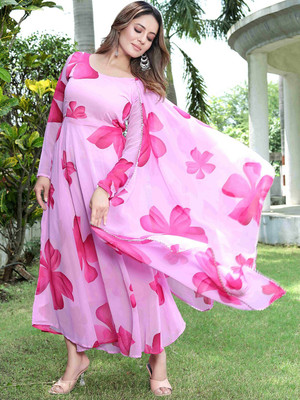Femvy Flared/A-line Gown(Pink)
