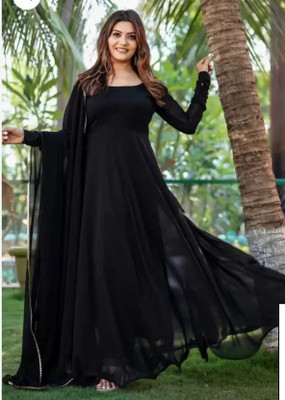 REVA ENTERPRISE Anarkali Gown(Black)