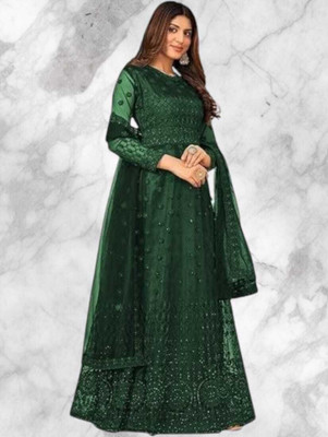Kitvillaa Anarkali Gown(Dark Green)