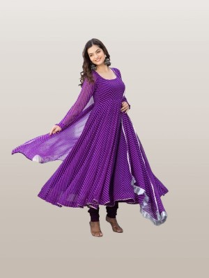 HA FASHION Anarkali Gown(Purple)