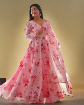 Gargi Impex Anarkali Gown(Multicolor)