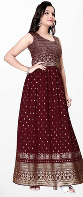 RUDRANI CREATION Flared/A-line Gown(Maroon)