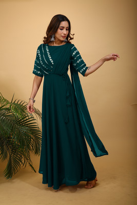 SANCIA Flared/A-line Gown(Dark Blue)