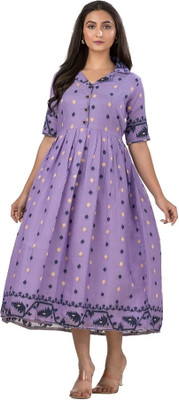 Crazy Needle Flared/A-line Gown(Purple)
