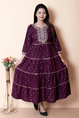 KashisCreation Anarkali Gown(Maroon)