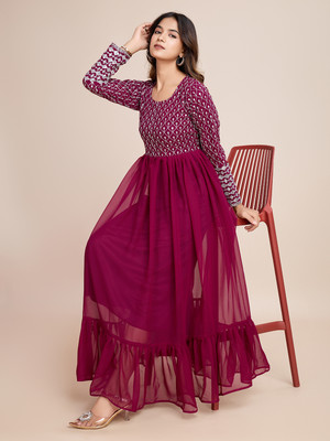 Primesky Anarkali Gown(Purple)