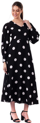 ladik way Flared/A-line Gown(Black)