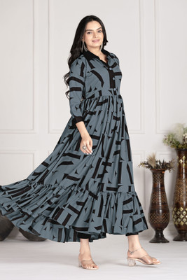 Ayesha Fashion Anarkali Gown(Grey)