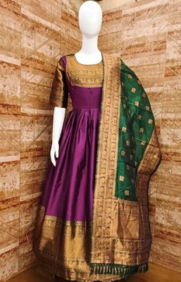 HN FASHION Anarkali Gown(Purple)