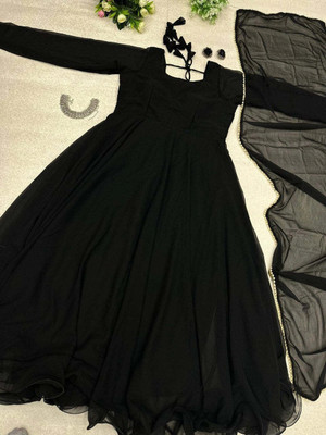 JE BHAGVAN CREATION Anarkali Gown(Black)
