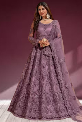 MAABHAVANI CREATION Flared/A-line Gown(Purple)