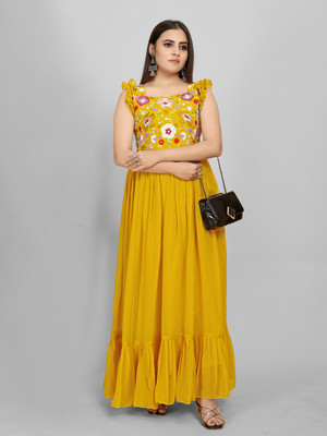 HouseOfCommon Anarkali Gown(Yellow)