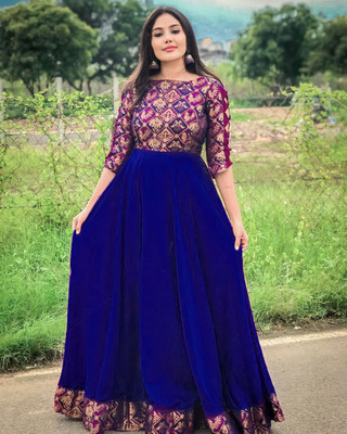 Thapnath Anarkali Gown(Blue)