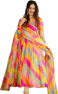 SHREE HARI CLOTH Flared/A-line Gown(Multicolor)