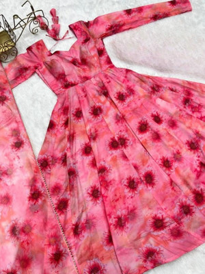 URCREATIVE Anarkali Gown(Pink)