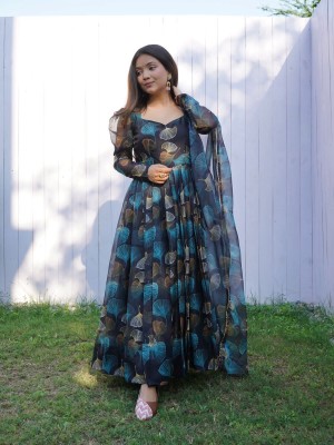 Suresh M Vaghani Anarkali Gown(Blue)