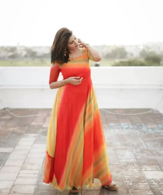 AAYUSH CREATION Flared/A-line Gown(Multicolor)