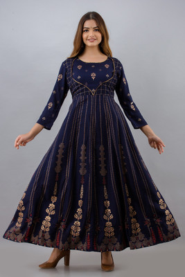 ftDiva Anarkali Gown(Blue)