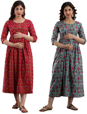 VAIDIKI Flared/A-line Gown(Dark Green)