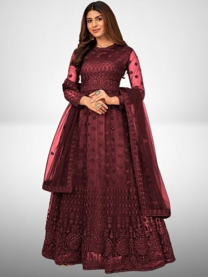 MAABHAVANI CREATION Anarkali Gown(Maroon)