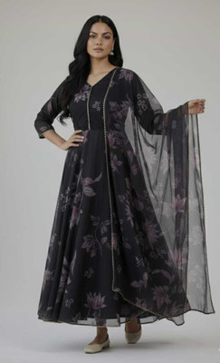 pkgengadiya Anarkali Gown(Black)