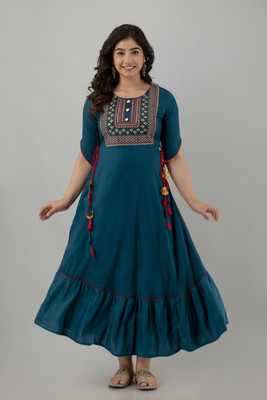 ftDiva Anarkali Gown(Dark Blue)